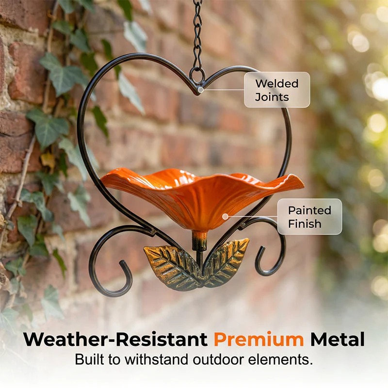 Heart-Shaped Bird Feeder – Floral, Hanging,Perfect for Backyard or Balcony - Image 6