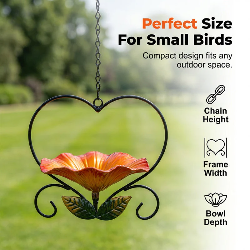 Heart-Shaped Bird Feeder – Floral, Hanging,Perfect for Backyard or Balcony - Image 8