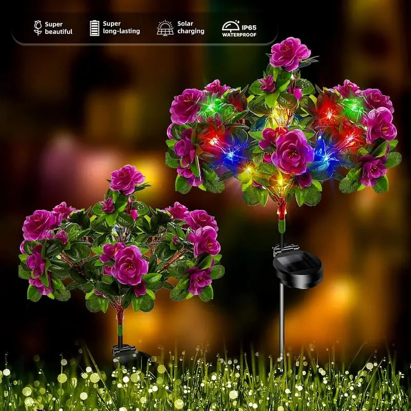 4-Pack Outdoor waterproof azalea solar lights - Image 3