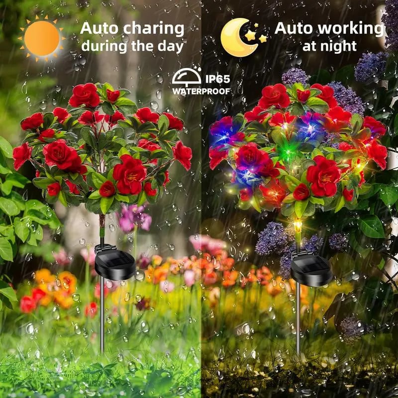 4-Pack Outdoor waterproof azalea solar lights - Image 4