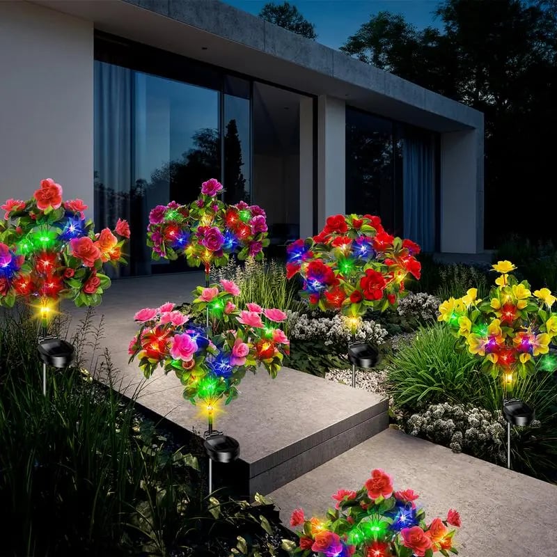 4-Pack Outdoor waterproof azalea solar lights - Image 7