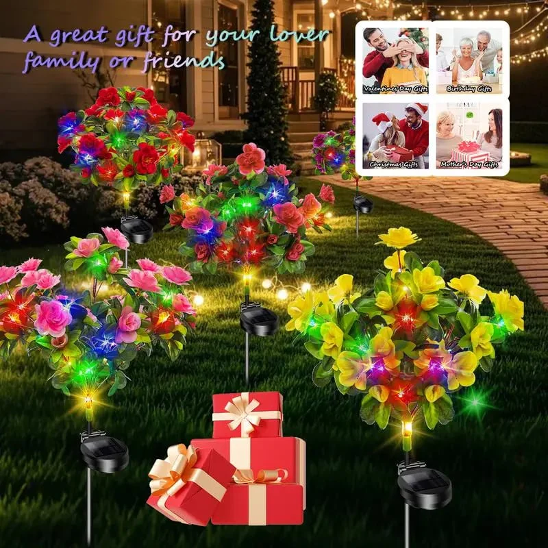 4-Pack Outdoor waterproof azalea solar lights - Image 8
