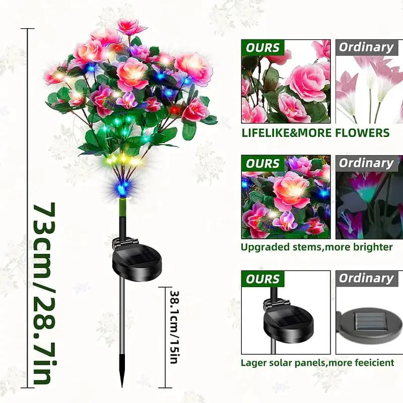 4-Pack Outdoor waterproof azalea solar lights - Image 9