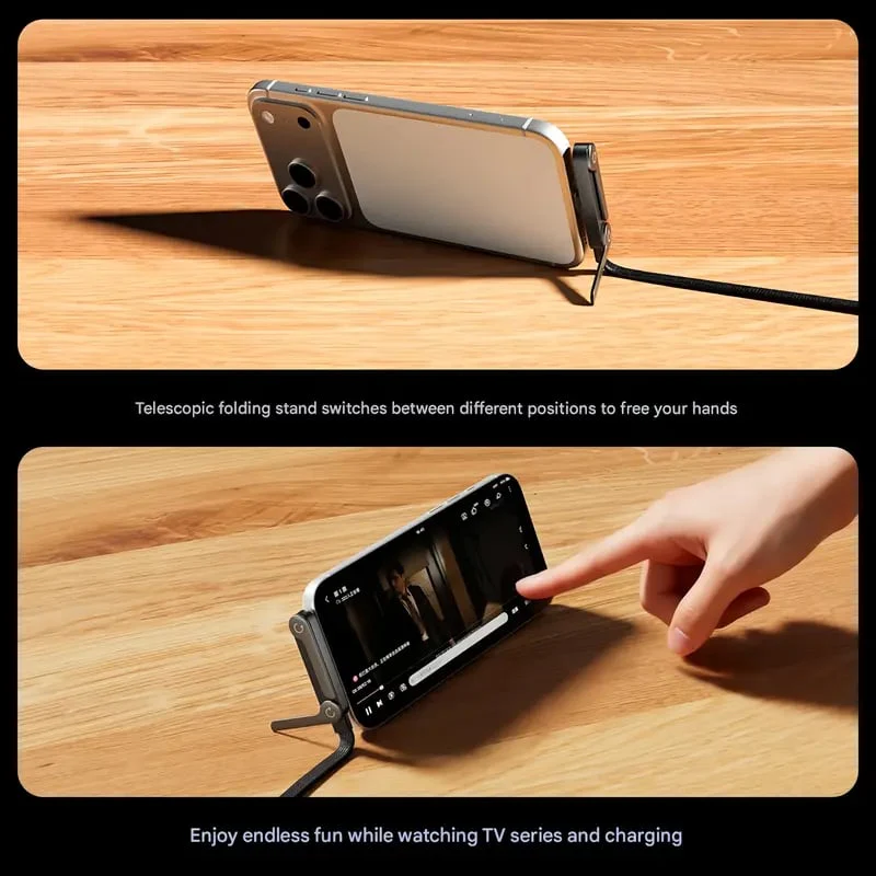⚡2-in-1 Invisible Holder Charger Cable – 240W Fast Charging Cord with Built-In Phone Stand - Image 9
