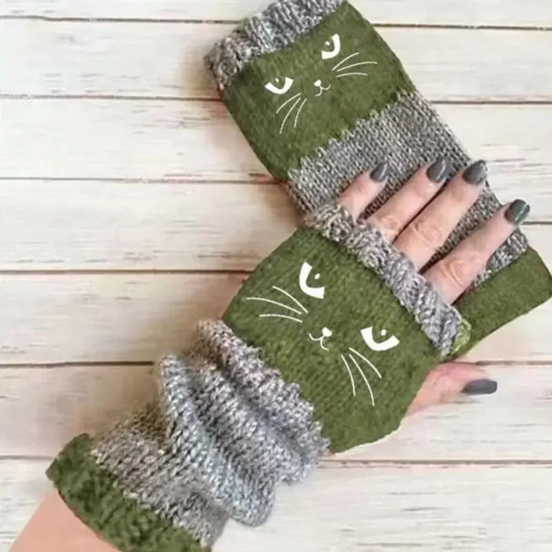 🐱 Cute Women’s Knitted Cat Gloves — For Warm Hands & Free Fingers🧶 - Image 10