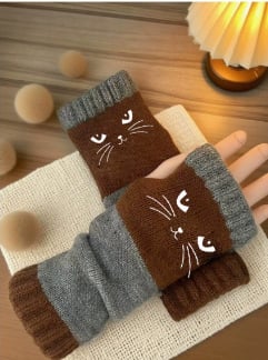 🐱 Cute Women’s Knitted Cat Gloves — For Warm Hands & Free Fingers🧶 - Image 12