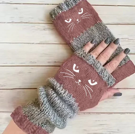 🐱 Cute Women’s Knitted Cat Gloves — For Warm Hands & Free Fingers🧶 - Image 14
