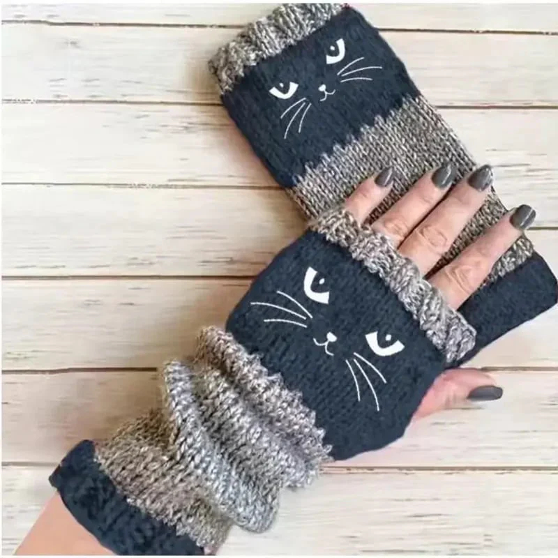 🐱 Cute Women’s Knitted Cat Gloves — For Warm Hands & Free Fingers🧶 - Image 7