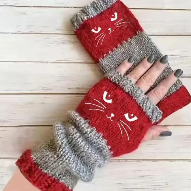 🐱 Cute Women’s Knitted Cat Gloves — For Warm Hands & Free Fingers🧶 - Image 8