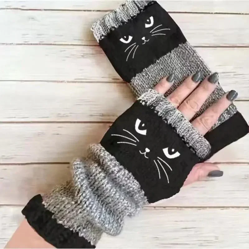 🐱 Cute Women’s Knitted Cat Gloves — For Warm Hands & Free Fingers🧶 - Image 9