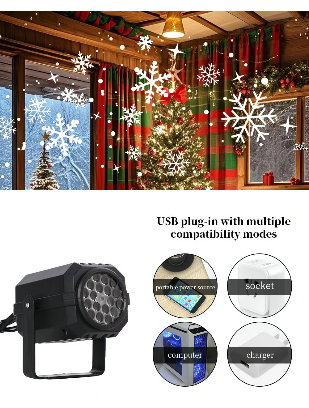 🎄✨LED Christmas Projection Lamp – 16 Patterns of Pure Holiday Magic! - Image 6