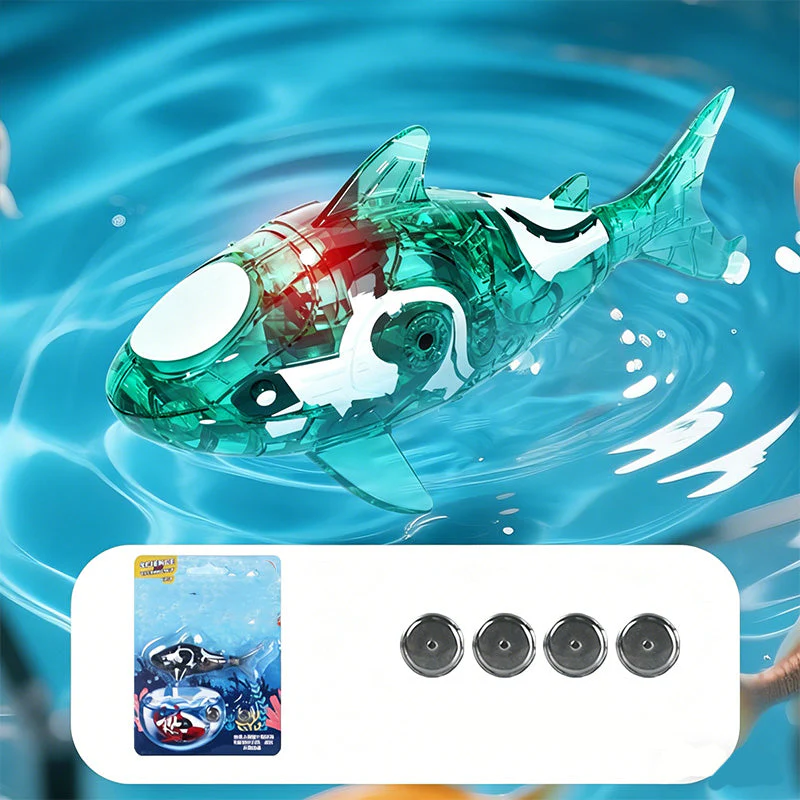 LED Light-Up Bath Toy Shark with Lifelike Tail - Image 11