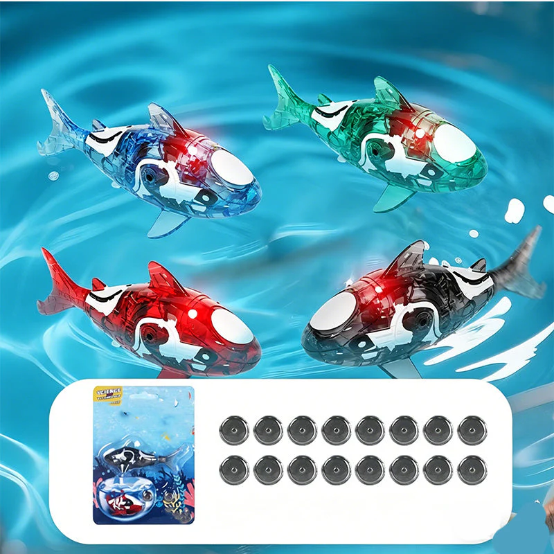 LED Light-Up Bath Toy Shark with Lifelike Tail - Image 13