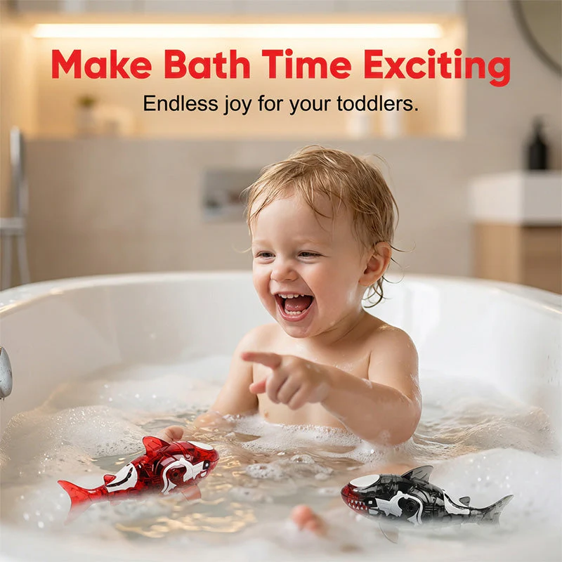 LED Light-Up Bath Toy Shark with Lifelike Tail - Image 4