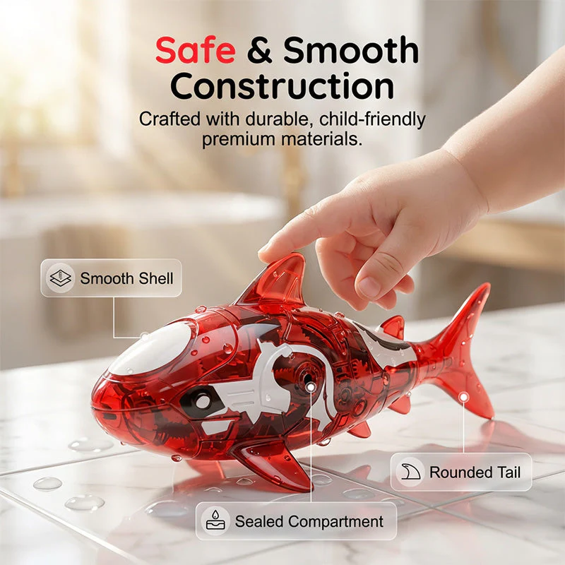 LED Light-Up Bath Toy Shark with Lifelike Tail - Image 5