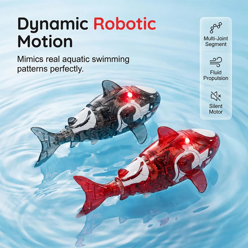 LED Light-Up Bath Toy Shark with Lifelike Tail - Image 6