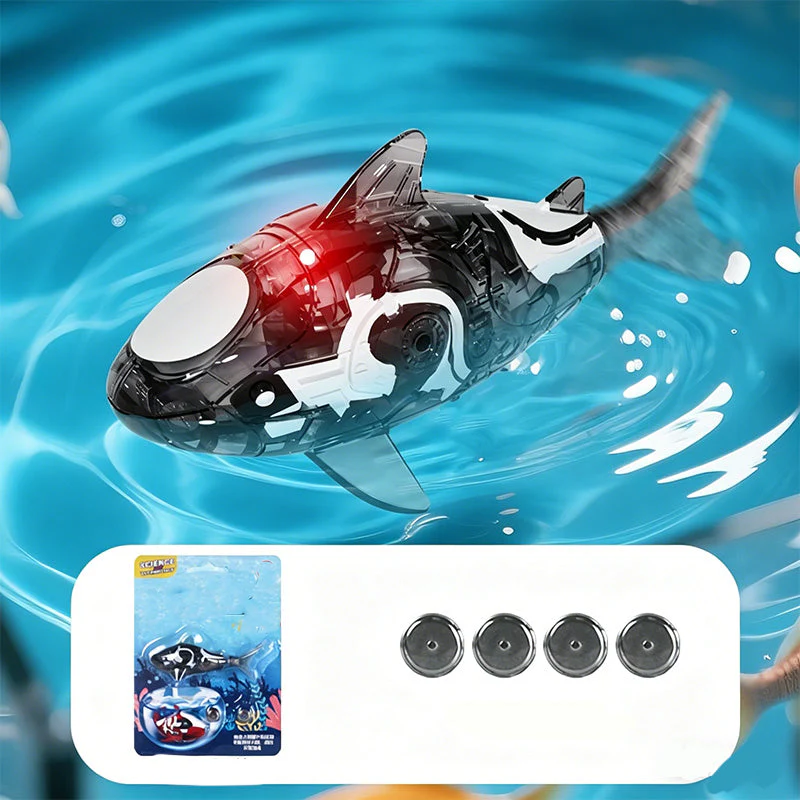 LED Light-Up Bath Toy Shark with Lifelike Tail - Image 9