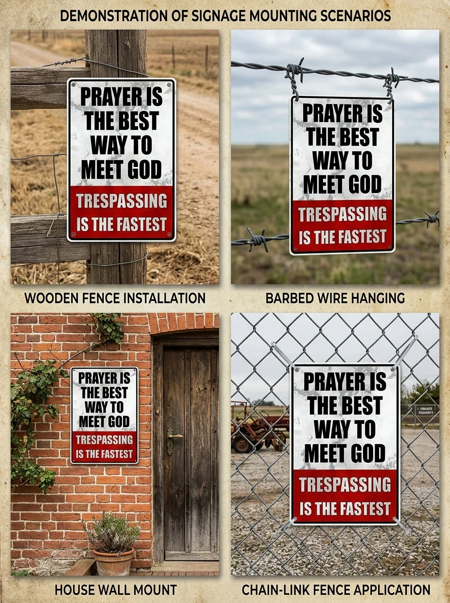 Metal No Trespassing Signs Private Property Funny - Image 2