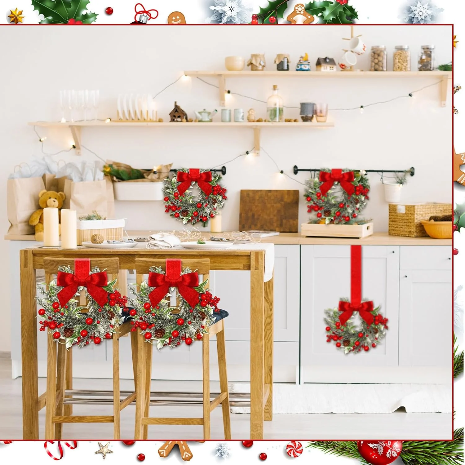 🎀Mini Christmas wreaths for cabinets — the ultimate festive magic - Image 2