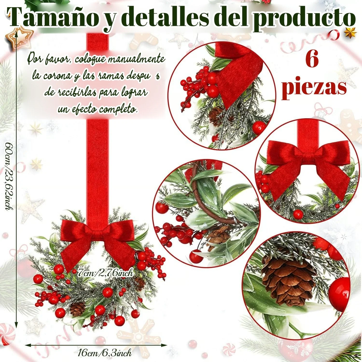 🎀Mini Christmas wreaths for cabinets — the ultimate festive magic - Image 3