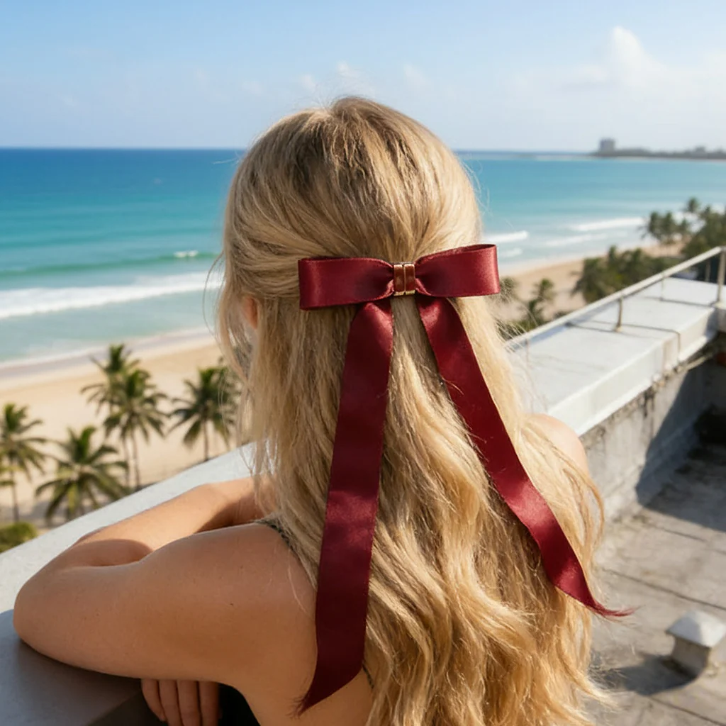 Magnetic Bow Ribbon Hair Clip - Image 2