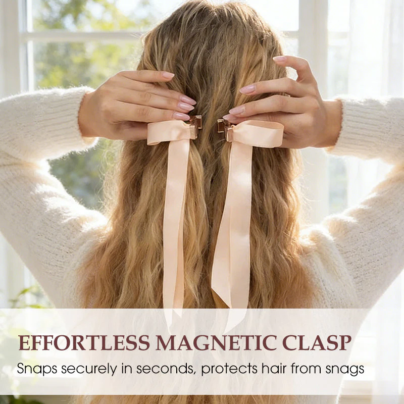 Magnetic Bow Ribbon Hair Clip - Image 5