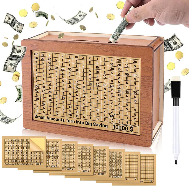🔥🔥Wooden Lottery Ticket Game Board & Money Box with Counter - Image 11