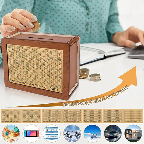 🔥🔥Wooden Lottery Ticket Game Board & Money Box with Counter - Image 2