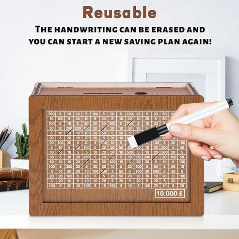 🔥🔥Wooden Lottery Ticket Game Board & Money Box with Counter - Image 3