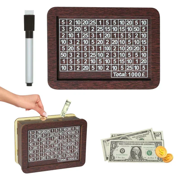 🔥🔥Wooden Lottery Ticket Game Board & Money Box with Counter - Image 5