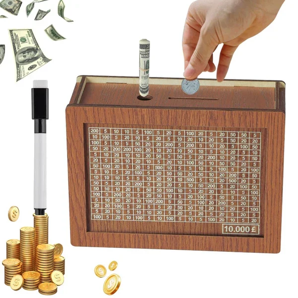 🔥🔥Wooden Lottery Ticket Game Board & Money Box with Counter - Image 8