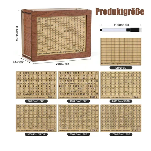🔥🔥Wooden Lottery Ticket Game Board & Money Box with Counter - Image 9