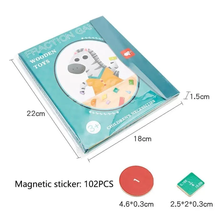 Montessori Magnetic Book Fraction Puzzle For Children - Image 10