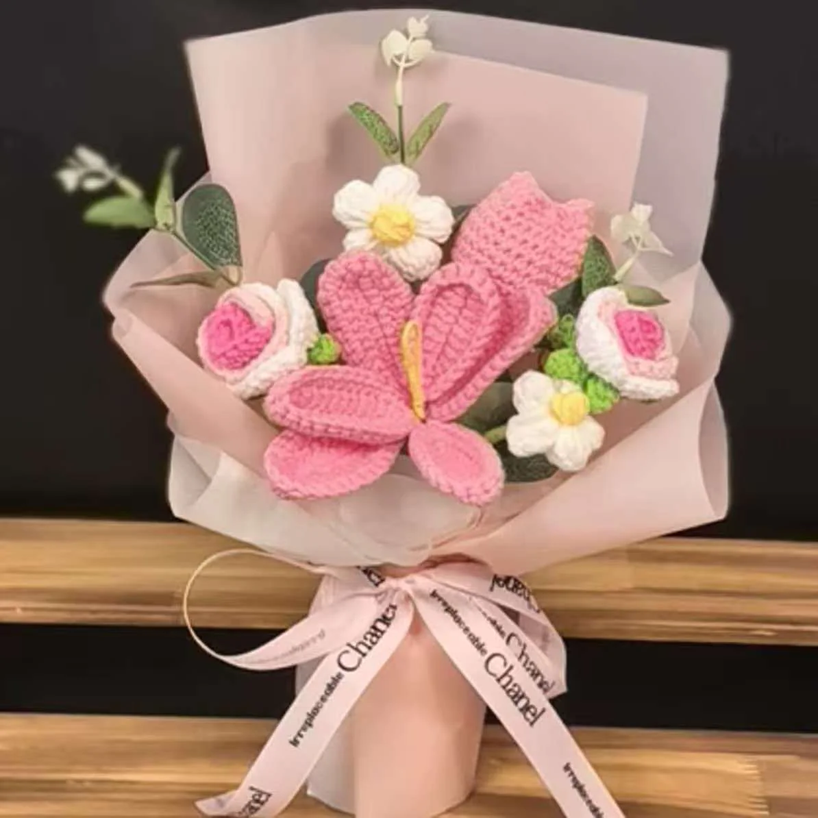 Mother’s Day Gift🌺 Pink Crochet Lily Rose Tulip Bouquet - Image 13