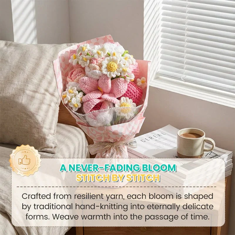 Mother’s Day Gift🌺 Pink Crochet Lily Rose Tulip Bouquet - Image 7