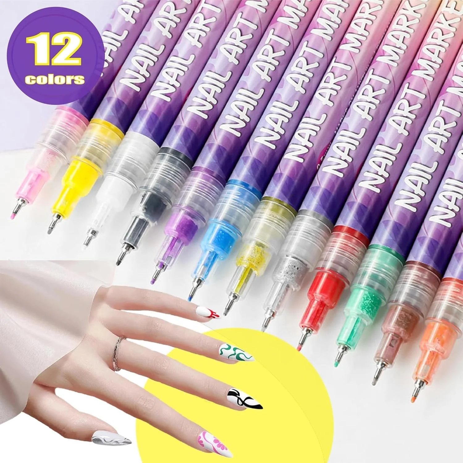 🎨12 Colors Nail Art Pens Set - Image 5