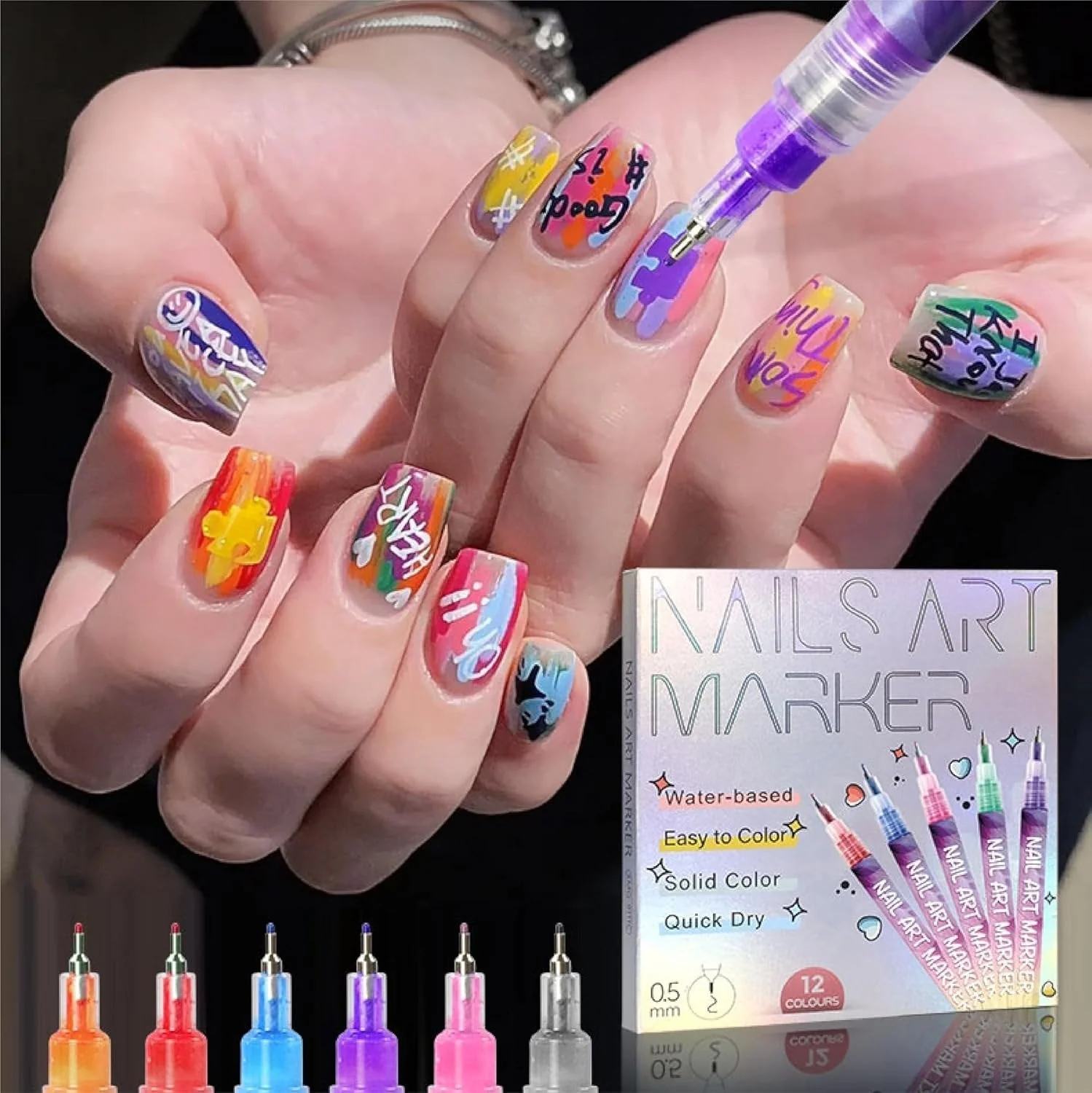 🎨12 Colors Nail Art Pens Set - Image 7