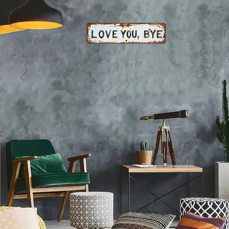 LOVE YOU, BYE – Vintage Art Wall Sign - Image 4