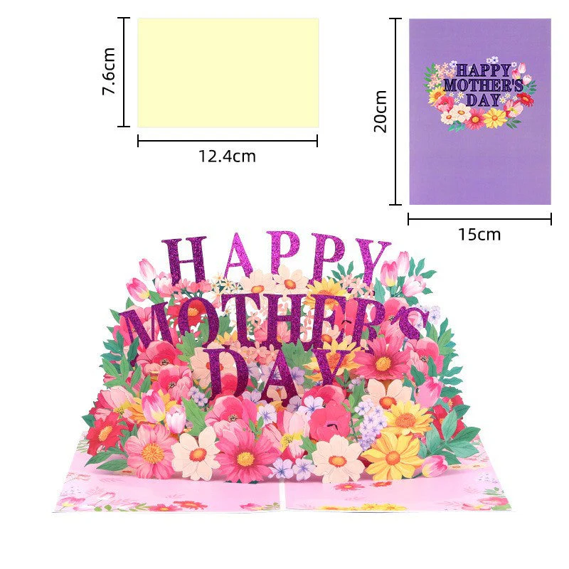 Paper Love Mother's Day Card, Happy Mothers Day Pop Up Card 3D Design - Image 3