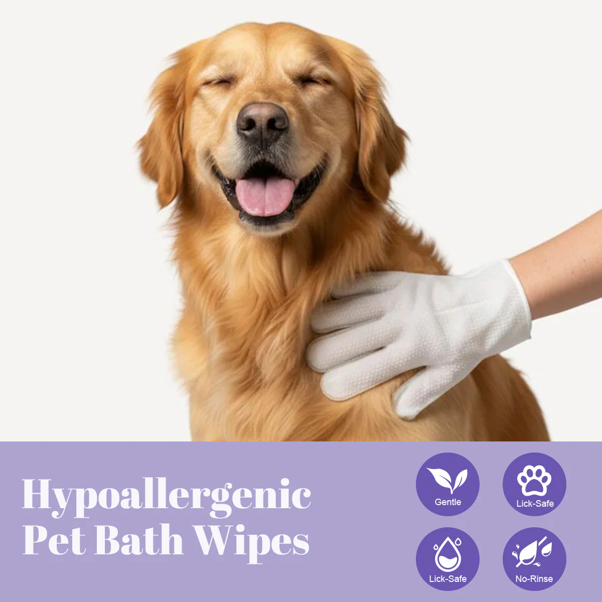Pet Cleaning Glove Wipes: No-Rinse Waterless Bath (6/12/20 Pack) - Image 7