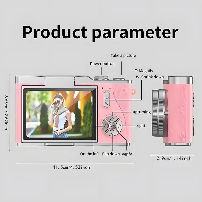 Portable 1080P Flip Screen Camera – Compact Pocket Vlog Camera with 32GB - Image 2