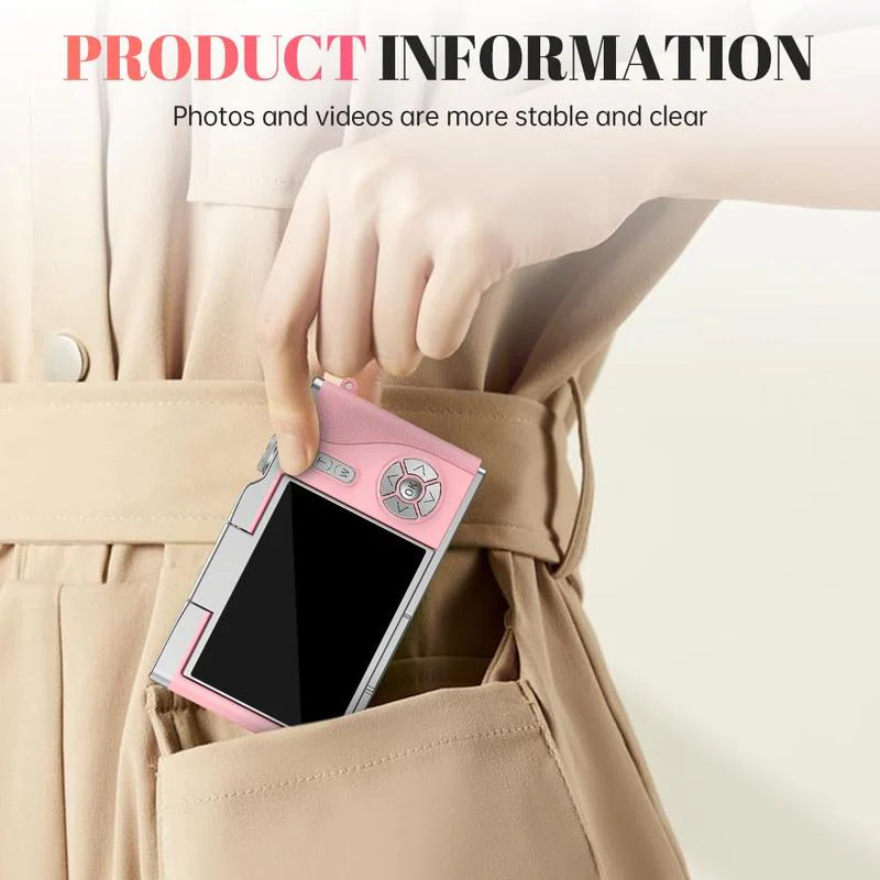Portable 1080P Flip Screen Camera – Compact Pocket Vlog Camera with 32GB - Image 7
