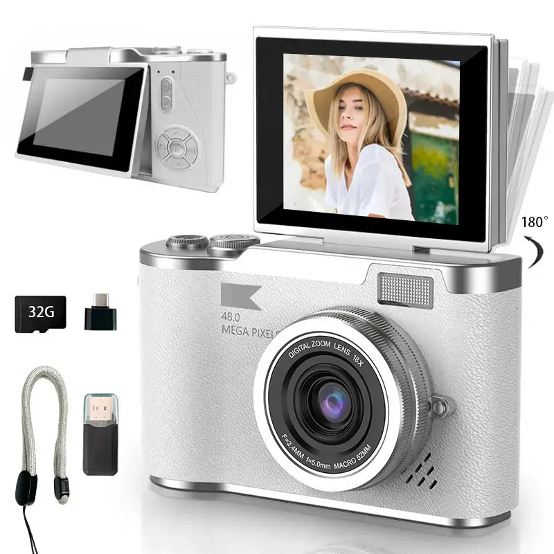 Portable 1080P Flip Screen Camera – Compact Pocket Vlog Camera with 32GB - Image 8