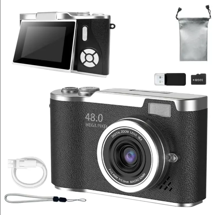 Portable 1080P Flip Screen Camera – Compact Pocket Vlog Camera with 32GB - Image 9
