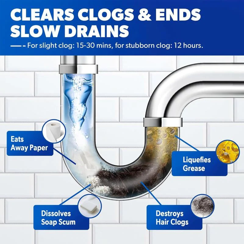 Powerful Pipe Dredging Agent for Kitchen and Toilet Pipelines - Dissolves 200+ Blockages and Kills 99% of Bacteria - Image 6