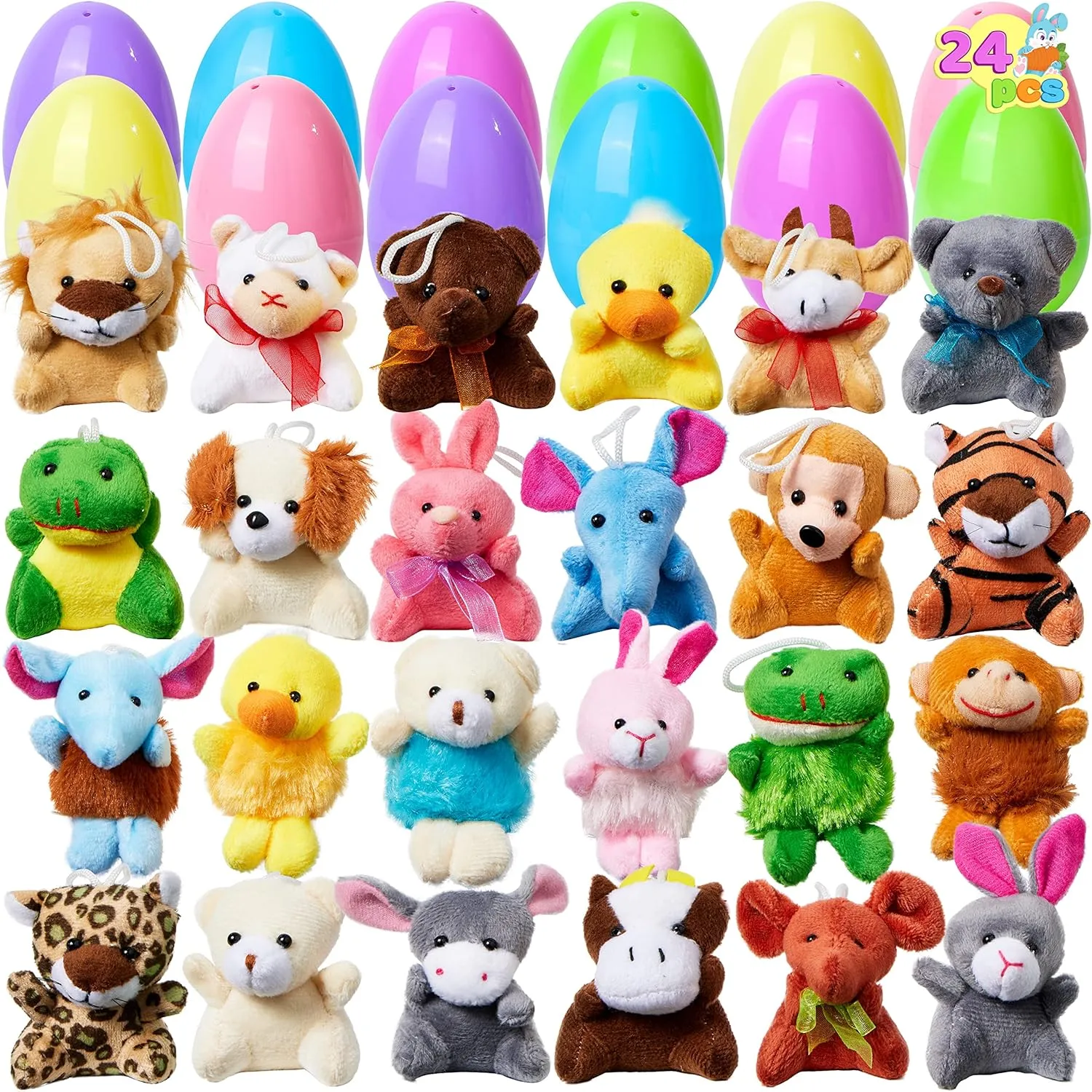 12/24/36 Pcs Prefilled Easter Eggs, Filled with Plush Animal Toys - Image 10