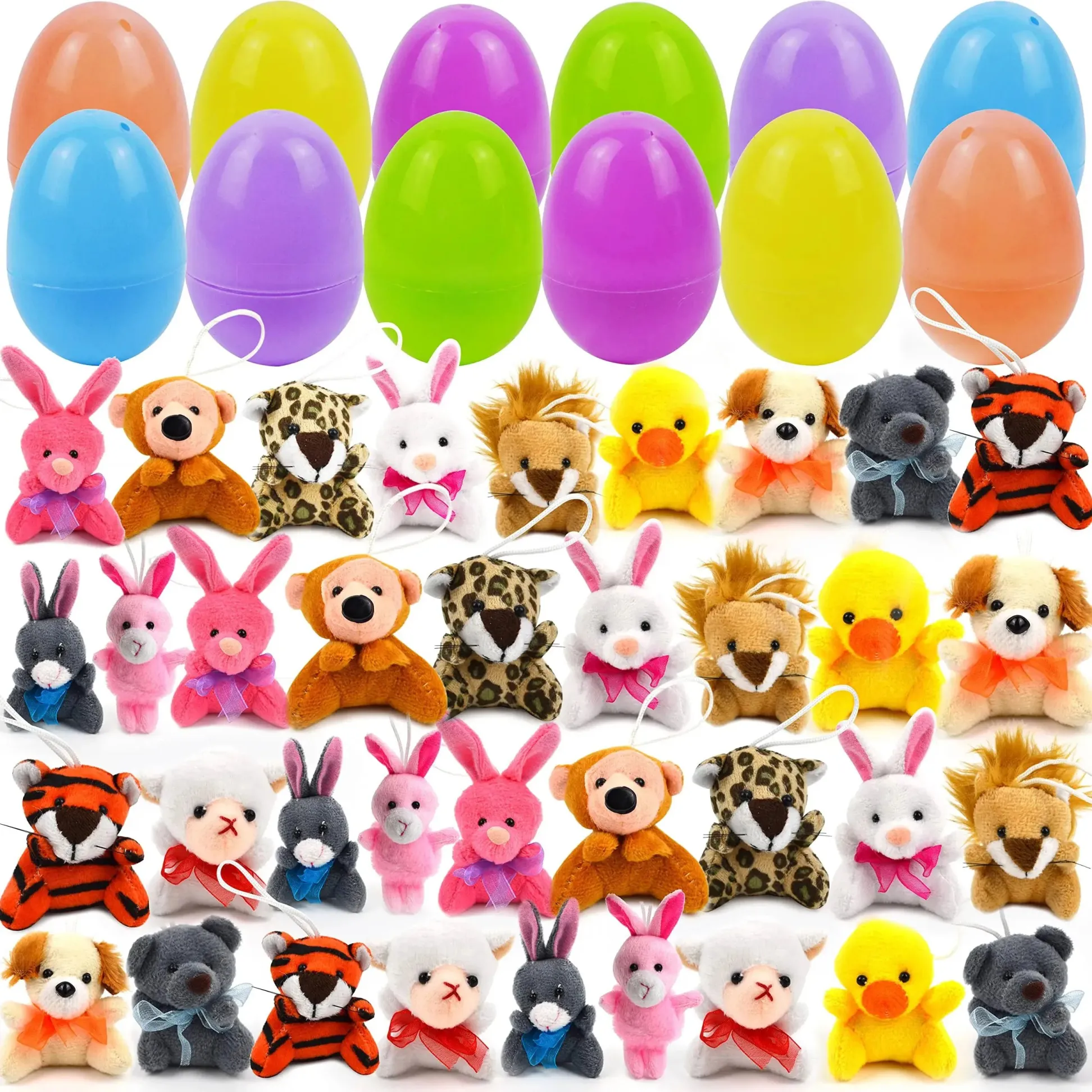 12/24/36 Pcs Prefilled Easter Eggs, Filled with Plush Animal Toys - Image 11