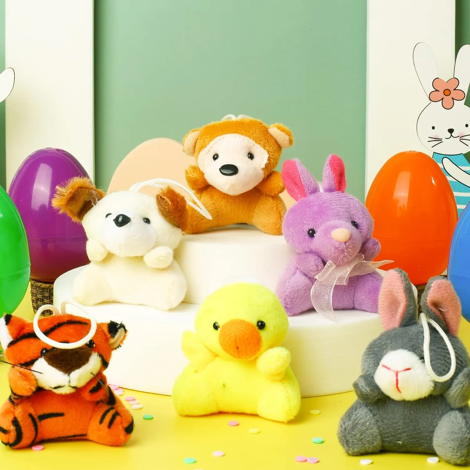 12/24/36 Pcs Prefilled Easter Eggs, Filled with Plush Animal Toys - Image 6