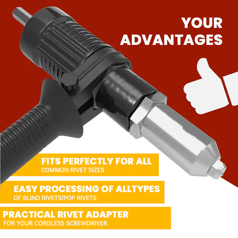 Pro-Grade Electric Rivet Gun Adapter – Turn Your Drill into a Riveting Beast - Image 2
