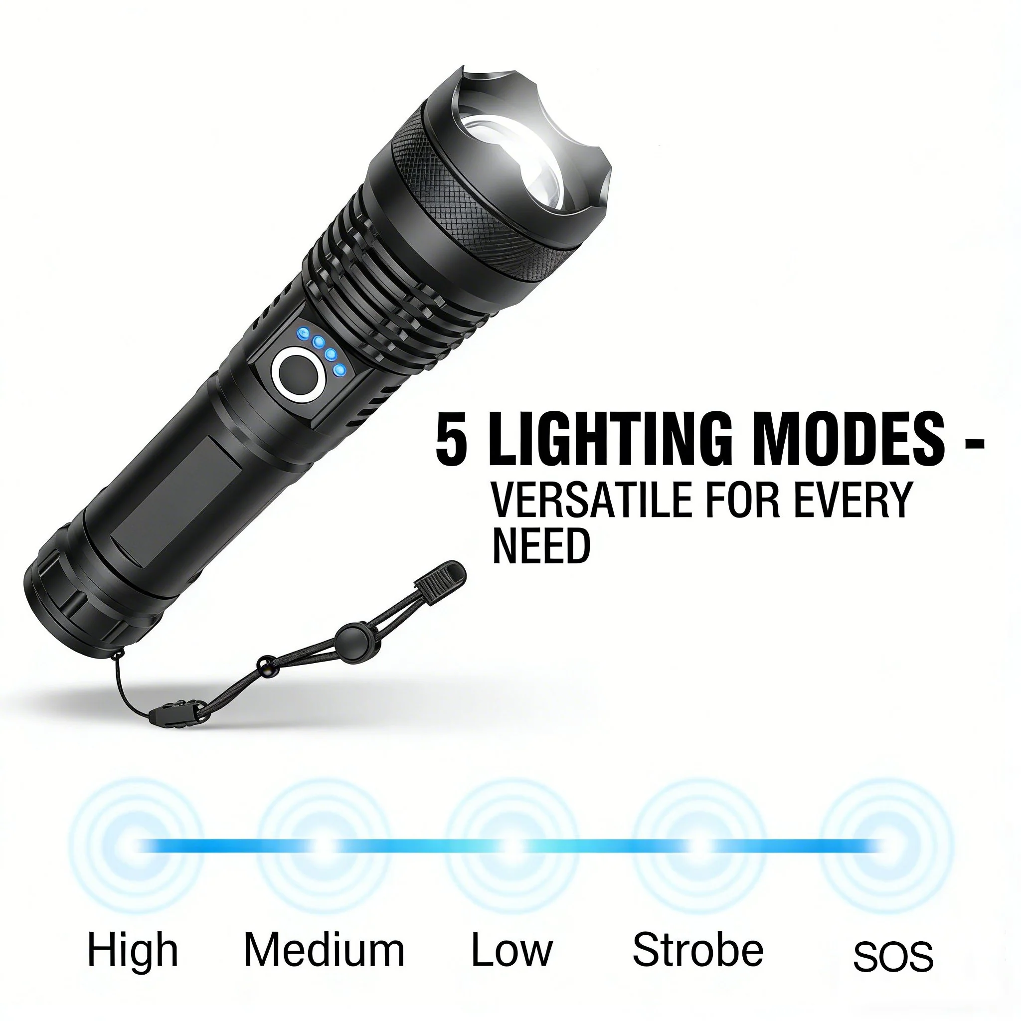 ✨Rechargeable LED Flashlight - High Lumen, Waterproof, Ultra Bright Flashlight for Emergencies - Image 9